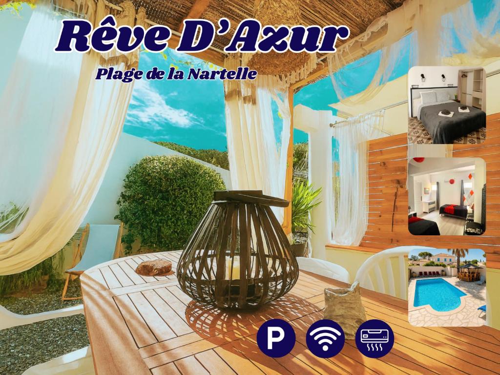 Fotografie z fotogalerie ubytování Rêve D'azur plage de la Nartelle, maison Julia avec Piscine partagée, Parking & Terrasse BBQ, Wifi et Draps Inclus v destinaci Sainte-Maxime