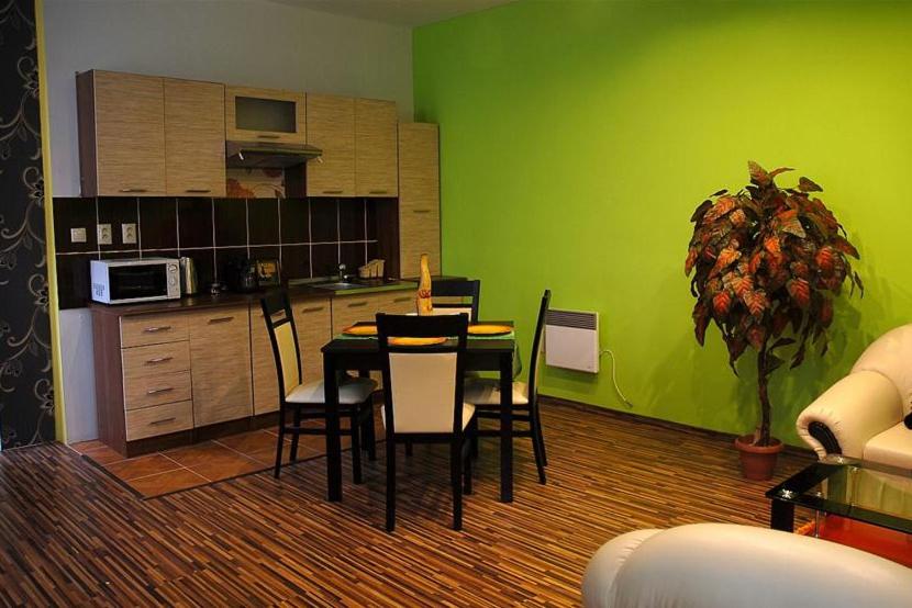 A kitchen or kitchenette at Apartmány Laverna