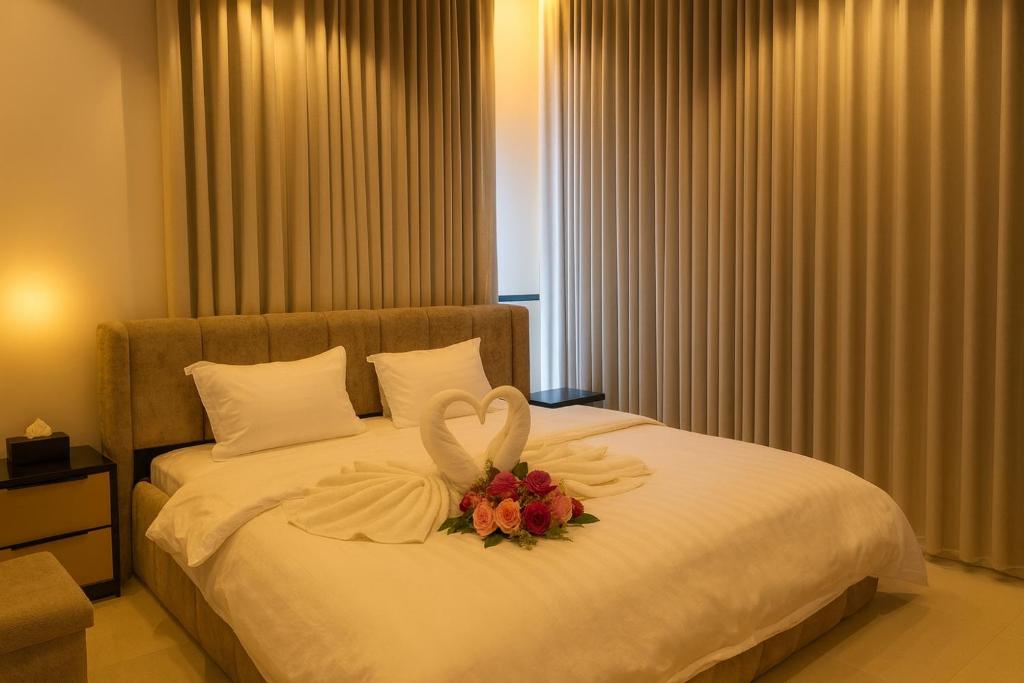 Ένα ή περισσότερα κρεβάτια σε δωμάτιο στο سمو 101 ــ OrbitNet 3 JED