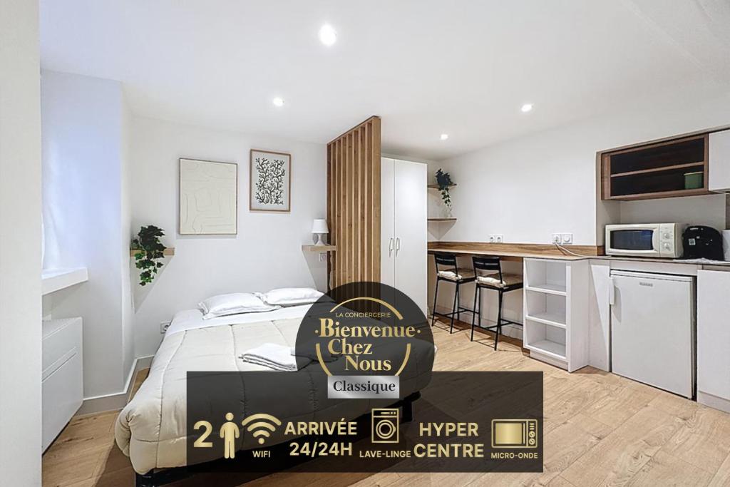 Kuchyň nebo kuchyňský kout v ubytování Studio coeur centre ville N1