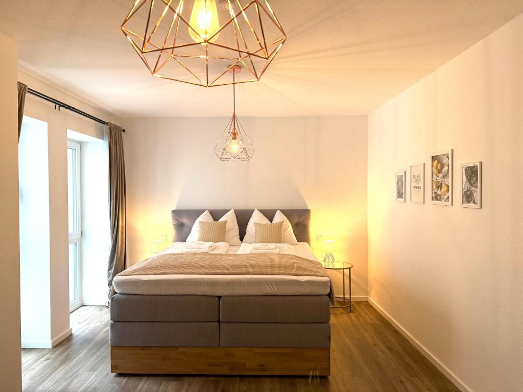 Katil atau katil-katil dalam bilik di VetterLux - Exklusive Altstadt-Suite