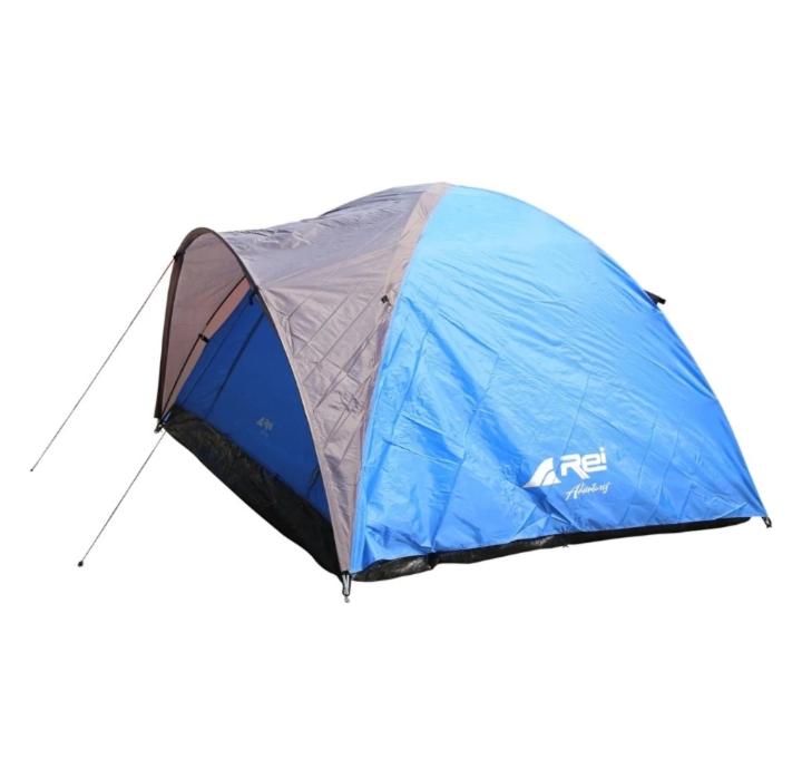 a blue and gray tent on a white background at Rental Tenda Rahim in Sungaisarikmalai