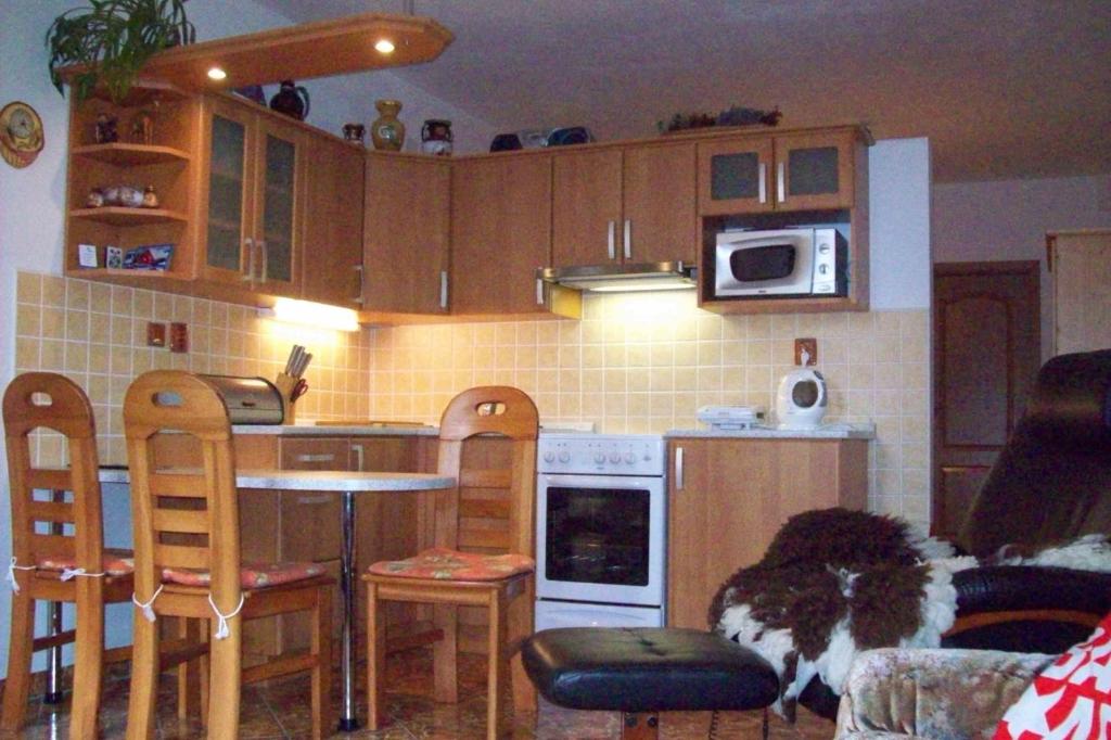 Kuchyň nebo kuchyňský kout v ubytování Apartmány a Chalupa Tara