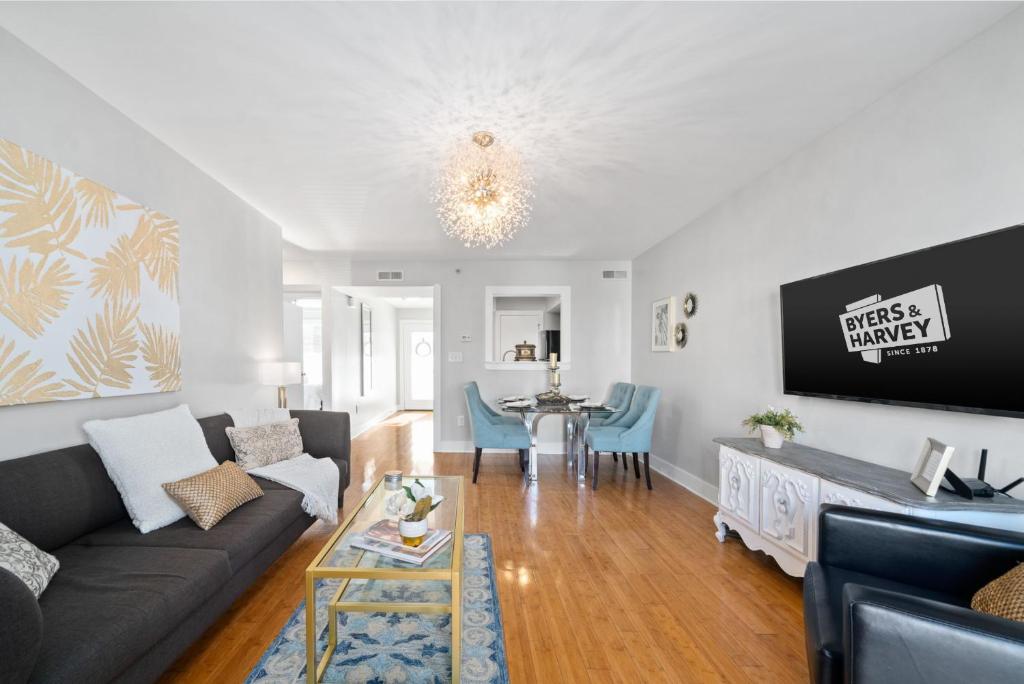 Et opholdsområde på The Lofts of Downtown