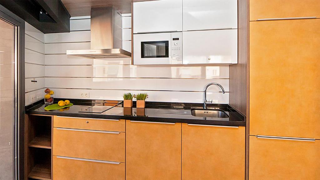 Kuchyňa alebo kuchynka v ubytovaní Apartamentos Suites Oficentro Deluxe