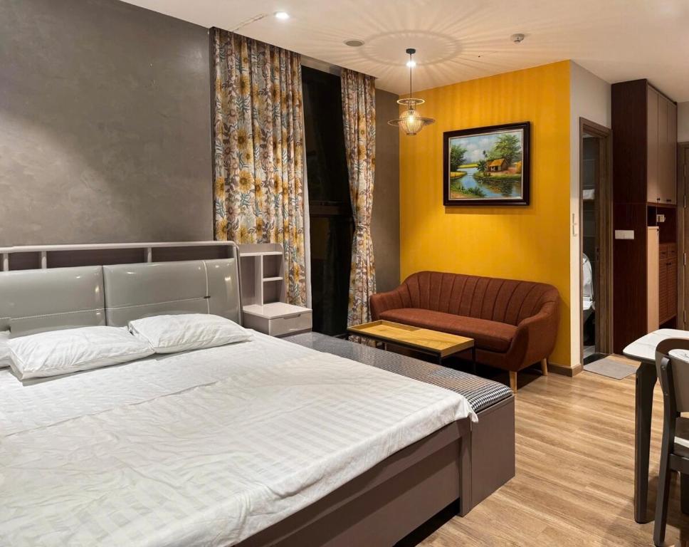 Ένα ή περισσότερα κρεβάτια σε δωμάτιο στο Aki Room Ở Space Ecopark