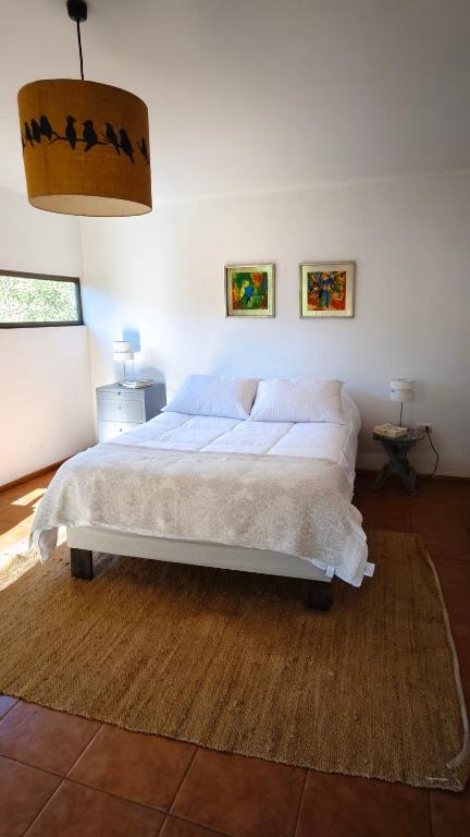 a bedroom with a large bed in a room at Cabaña Velo de la Novia II - Siete Tazas in Molina