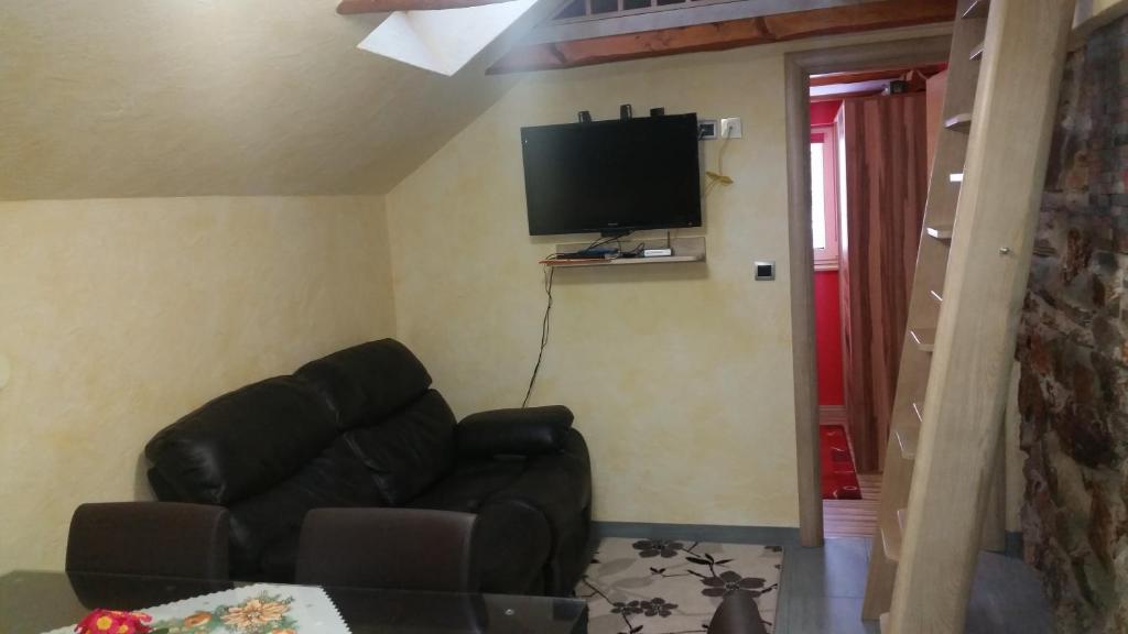 TV a/nebo společenská místnost v ubytování Apartment Borovnica Rogla