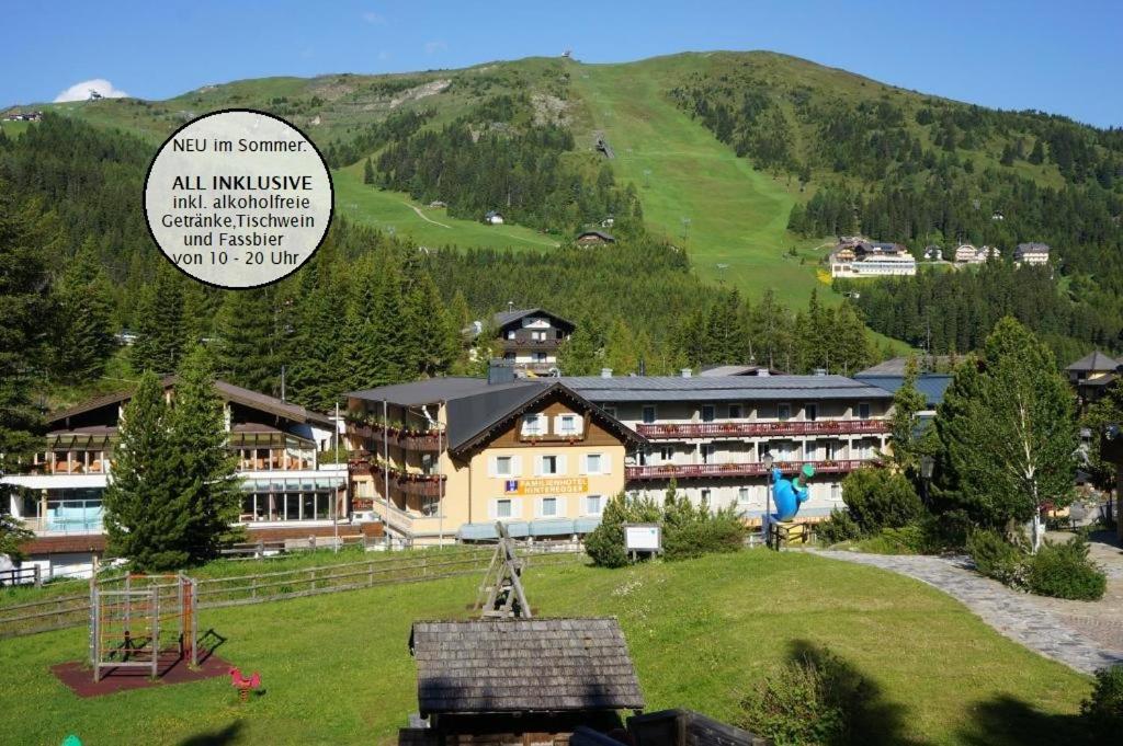 an aerial view of a hotel in the mountains at Familienhotel Hinteregger in Katschberghöhe