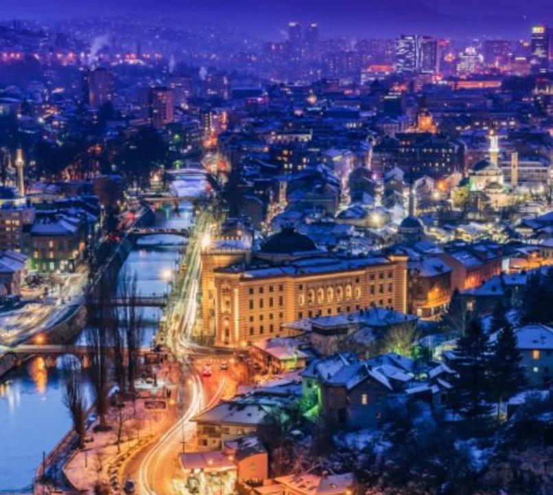 Γενική άποψη της πόλης Σαράγεβο ή θέα της πόλης από  αυτό το διαμέρισμα