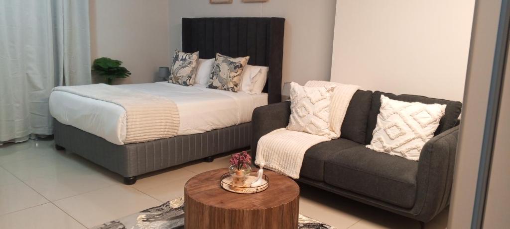 Postel nebo postele na pokoji v ubytování Short right corner