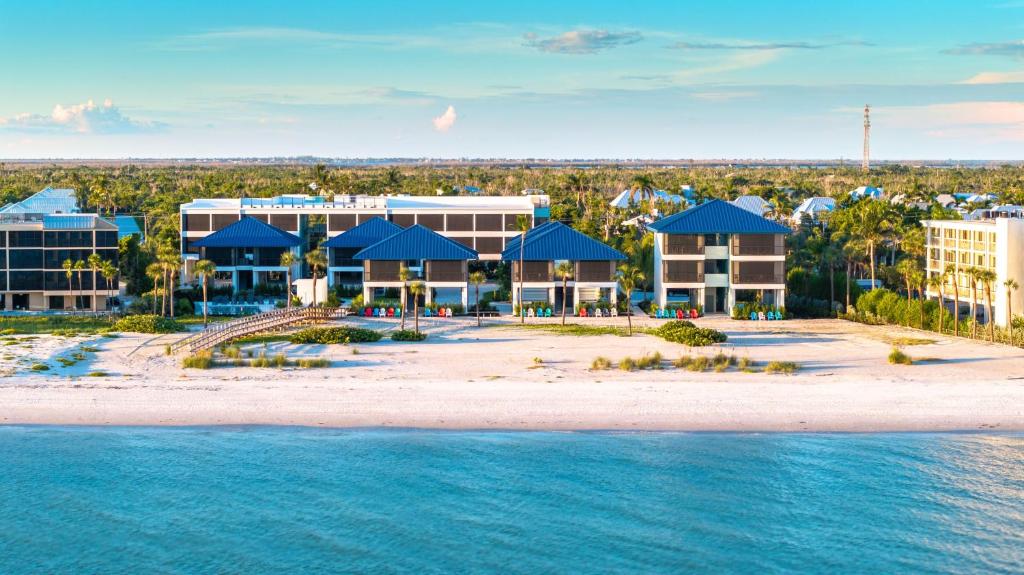an aerial view of a resort on the beach at Shalimar Beach Resort in Sanibel