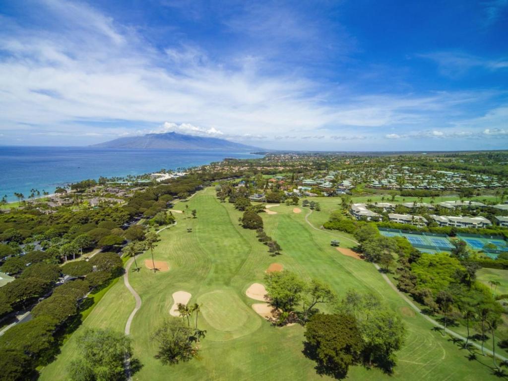 an aerial view of a golf course near the ocean at Wailea Grand Champions 97 in Wailea