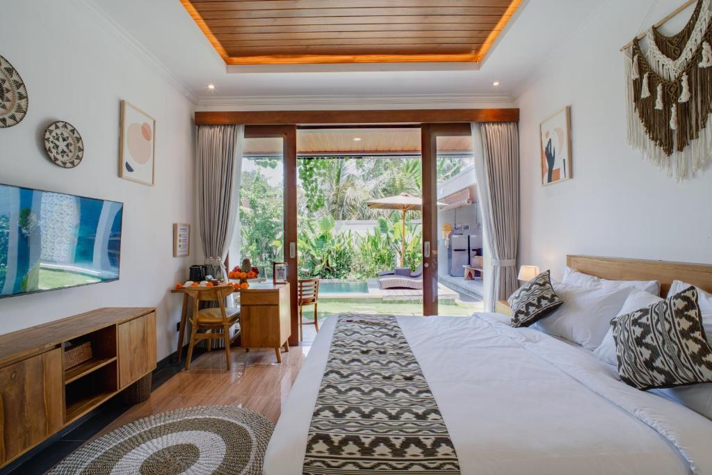 Katil atau katil-katil dalam bilik di Gangga Villas Ubud