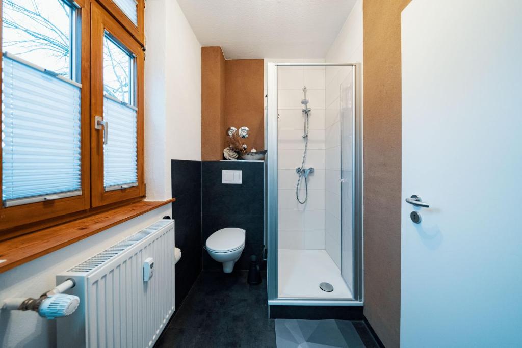 Ένα μπάνιο στο Fewo Janks I 11A-N4 I Apartment in Holz und Lehm