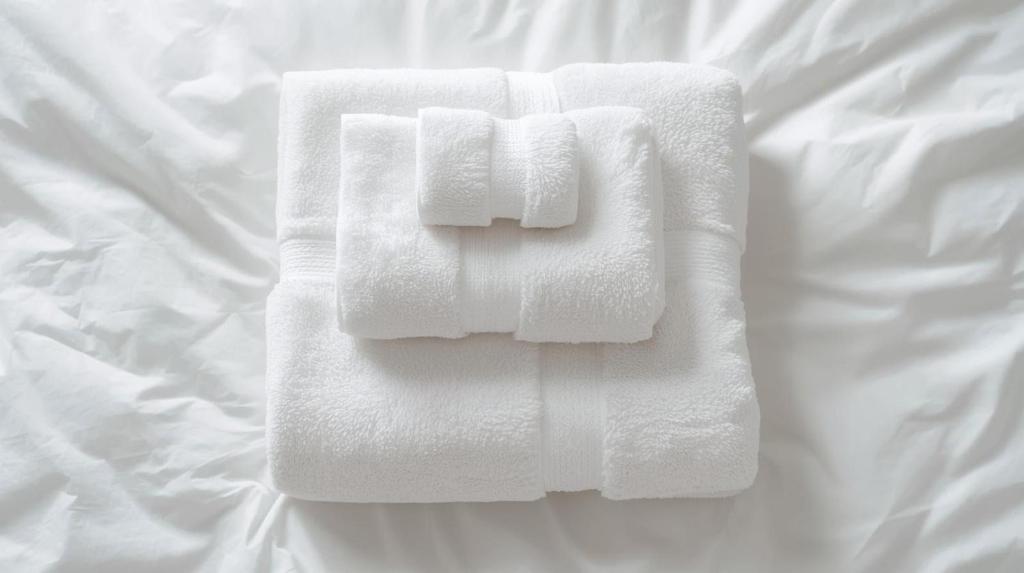 a pile of white towels on a bed at Bella Canosa casa vacanza con 3 camere da letto e posto auto custodito in Canosa di Puglia