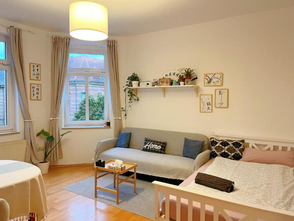 O zonă de relaxare la Schönes, Zentral gelegenes KulturZimmer