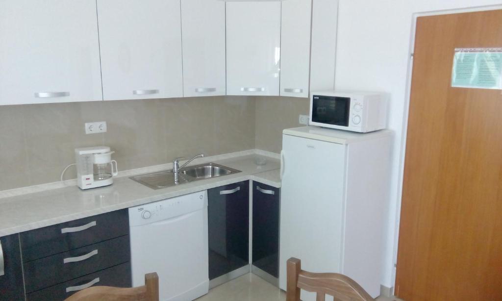 Kuchyň nebo kuchyňský kout v ubytování Apartments Beg
