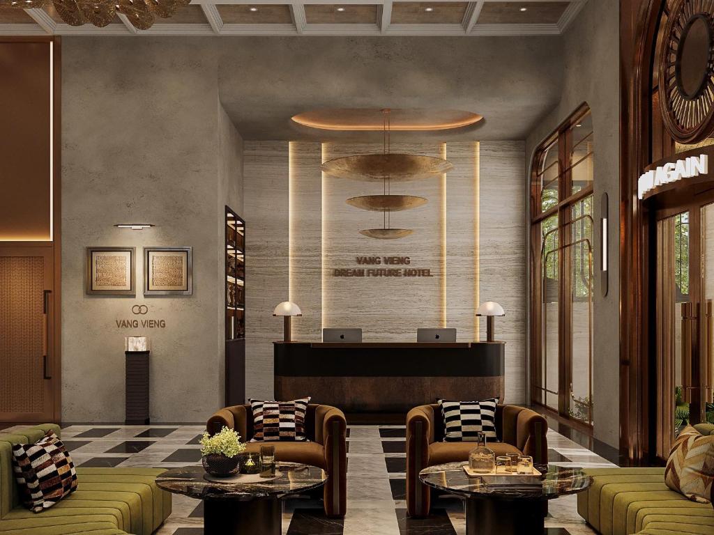 Χώρος καθιστικού στο Dream Future Vang Vieng Hotel
