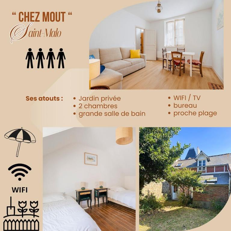 " Chez Mout " - T3 - wifi - proche plage - jardin