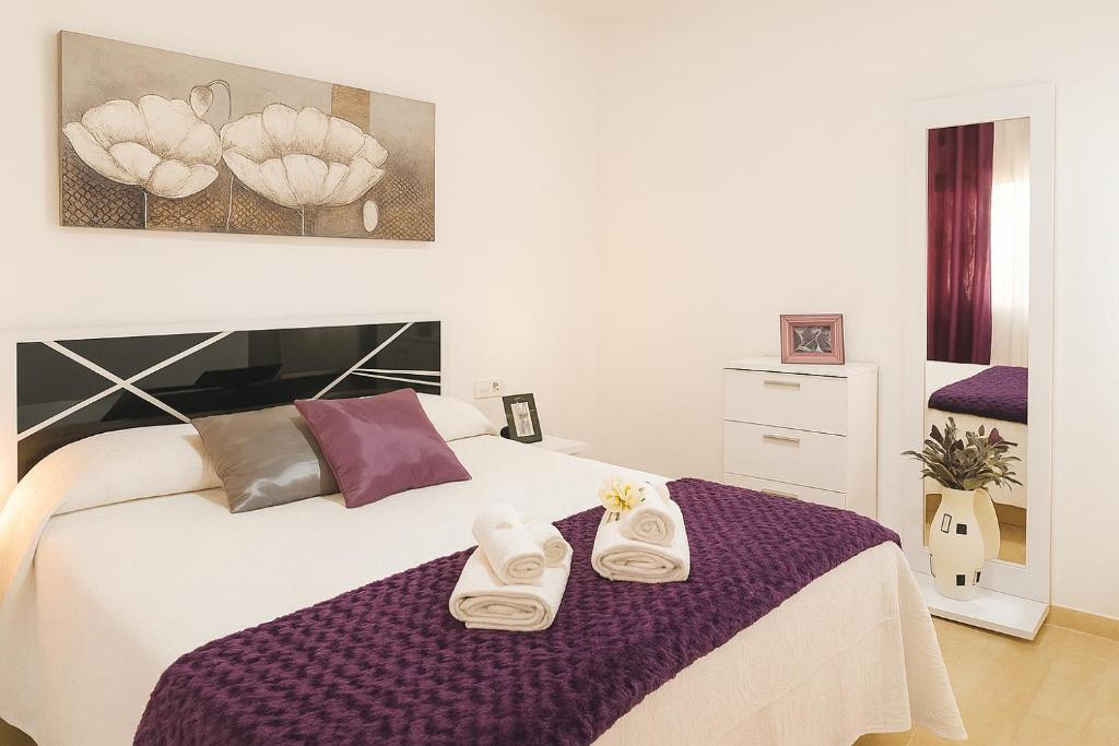 Postel nebo postele na pokoji v ubytování Casina Montemolin AT 1 Llave