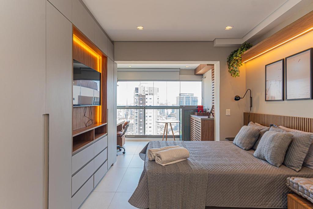 Dapur atau dapur kecil di Sunset Rooftop Studio - Brooklin Deslumbrante
