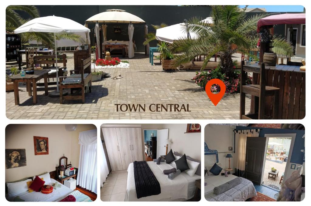 a collage of two pictures of a town rental at Rustic Inn in Swakopmund