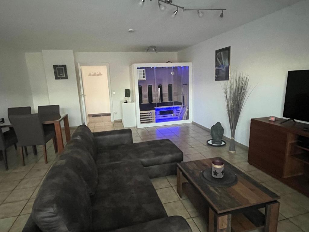 Ruang duduk di Ferienwohnung Niederrhein mit privater Sauna