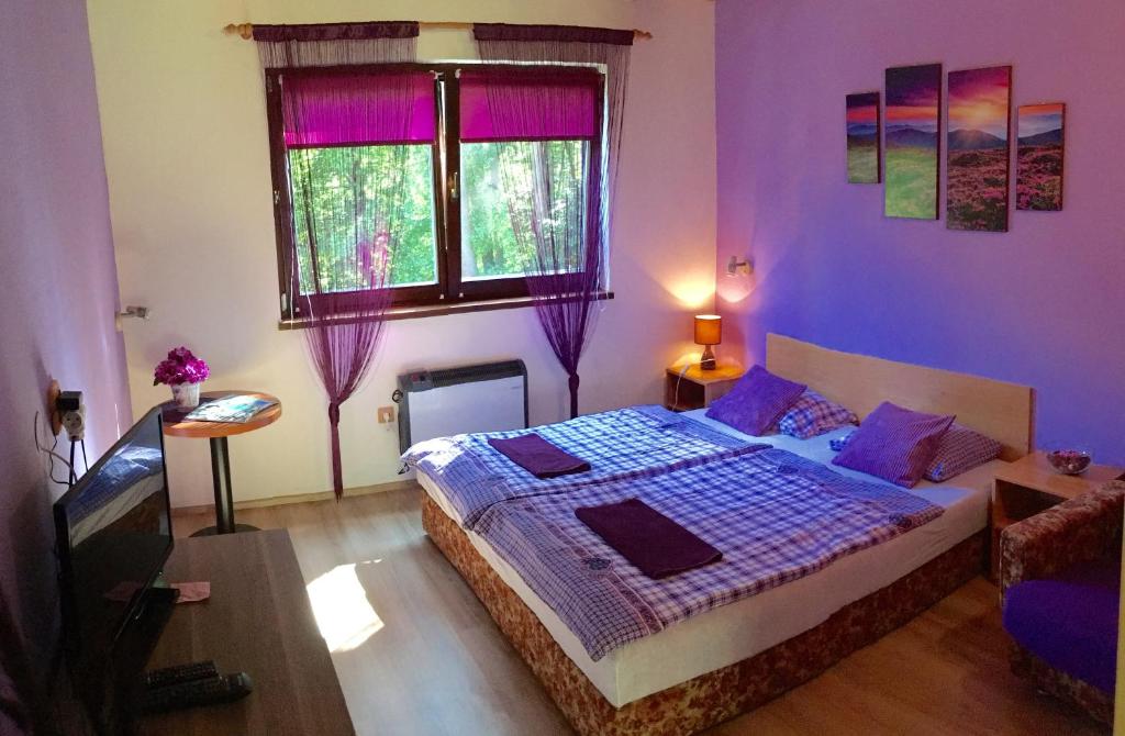 Postel nebo postele na pokoji v ubytování Lesní Penzion Vranov