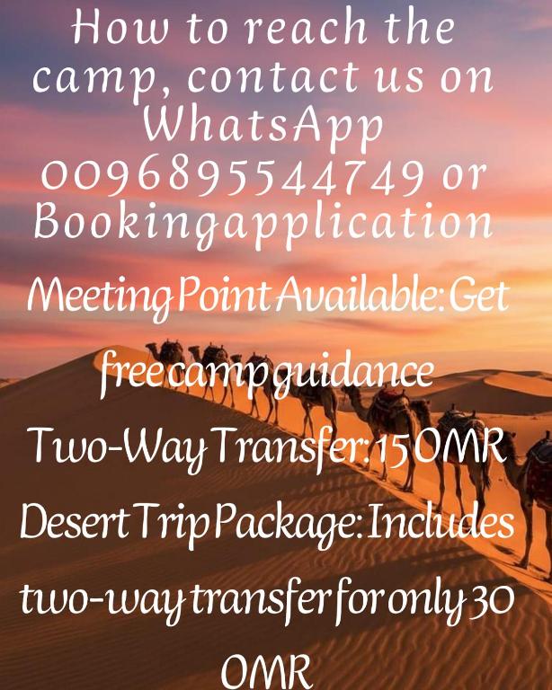 a poster of a camel in the desert at Desert Wonders Camp in Ḩawīyah