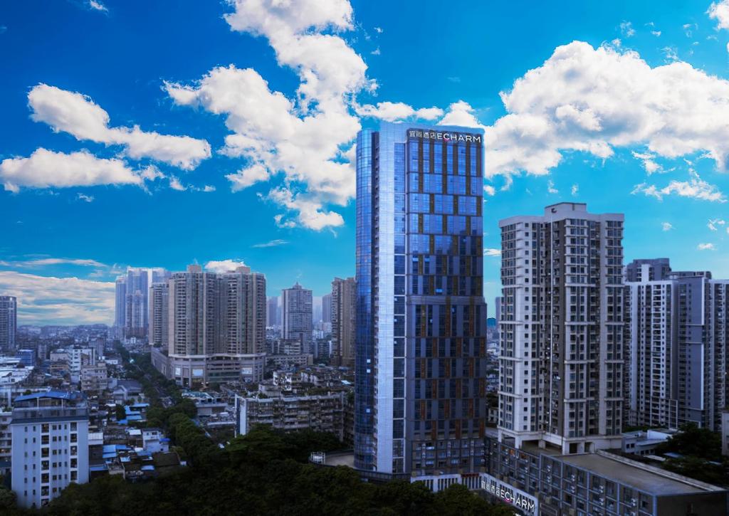 Nespecifikovaný výhled na destinaci Kanton nebo výhled na město při pohledu z hotelu