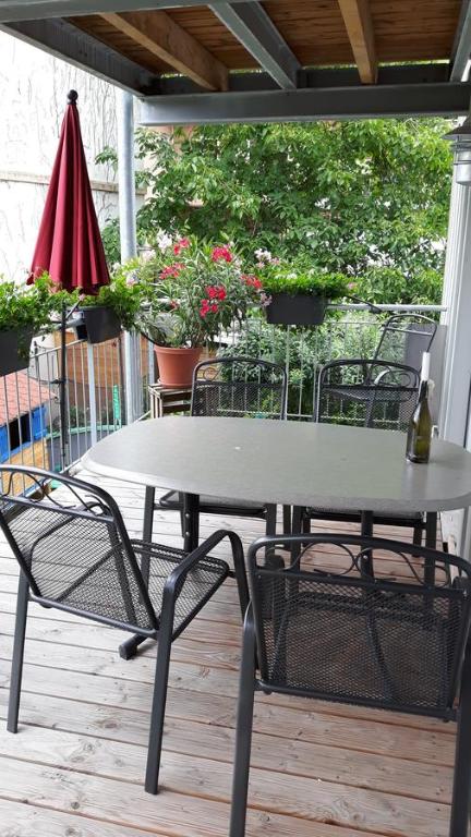 Balkón nebo terasa v ubytování Winzerhof Senn
