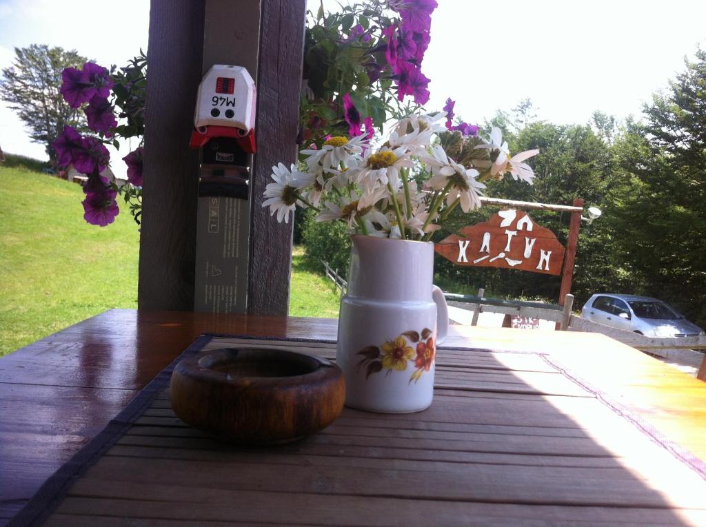 Oprema za pripravo čaja oz. kave v nastanitvi Etno village Katun
