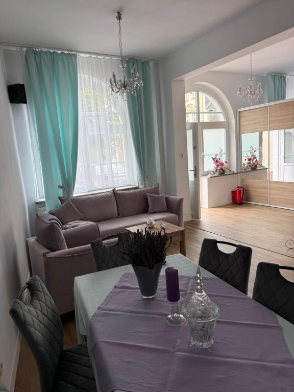 Χώρος καθιστικού στο Apartament Lawendówka