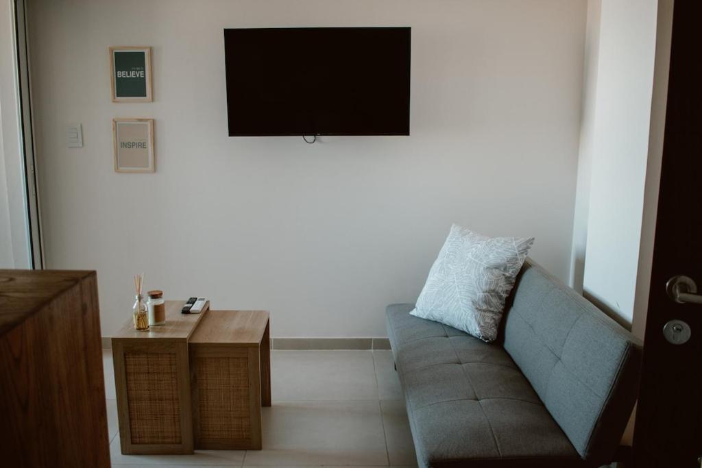 TV a/nebo společenská místnost v ubytování Temporary Lapachos II grap happy