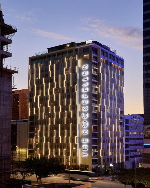 a large building with the word hotel on it at Rockefeller Foreshore Studio Fast WiFi, Gym & Pool in Cape Town
