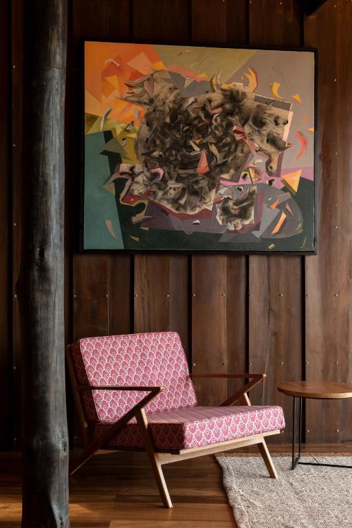 Coin salon dans l'établissement Trebartha East The Round House