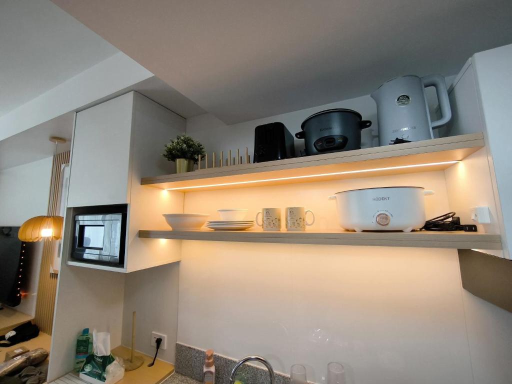 Kuchyň nebo kuchyňský kout v ubytování Prime Zen