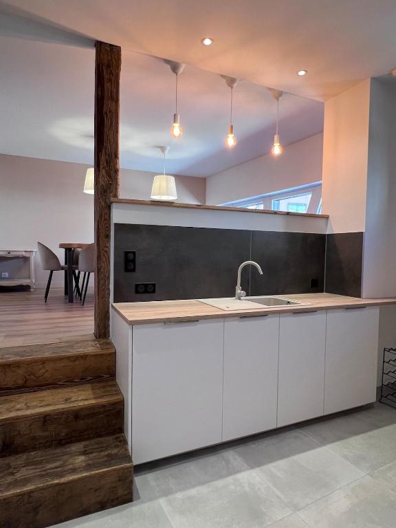 Kuchyň nebo kuchyňský kout v ubytování Spacious village house