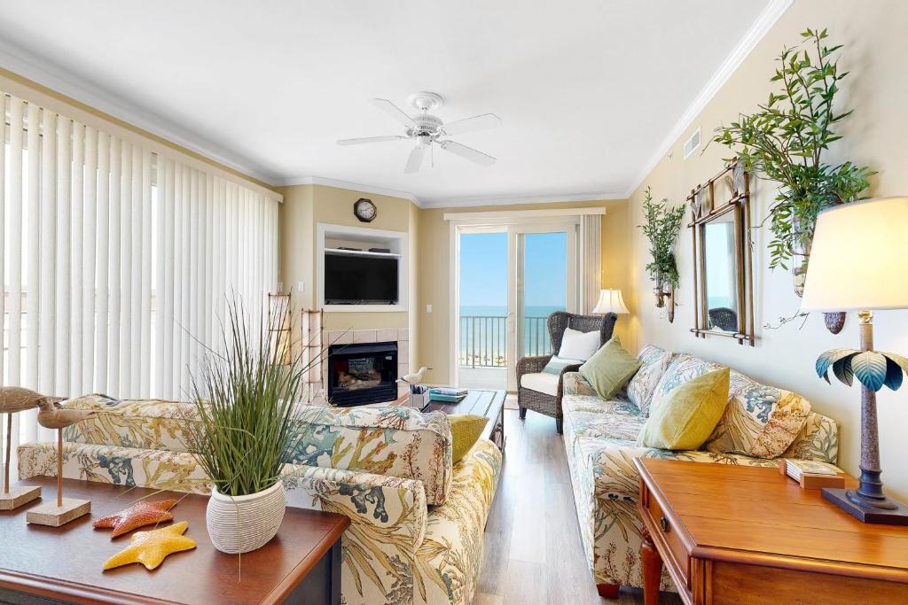 a living room with a couch and a table at Adagio 501 in Ocean City