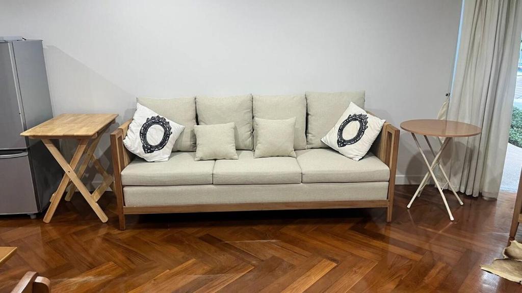 Χώρος καθιστικού στο Beachfront two bedroom apartment