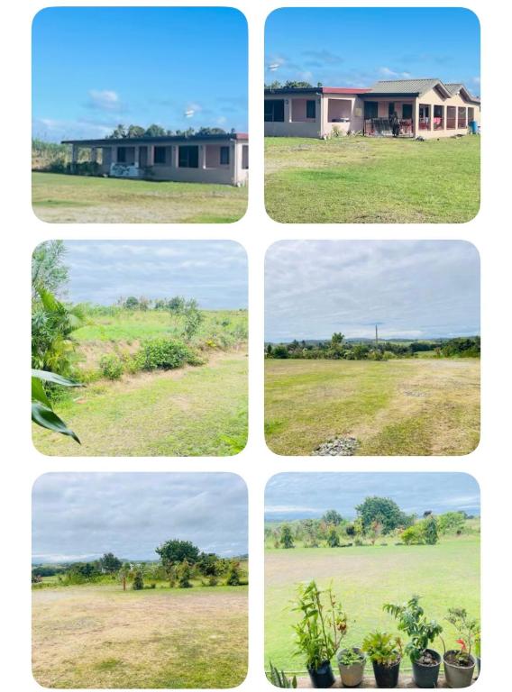 a group of four pictures of a house at Spacious Farm House Natadola in Sigatoka