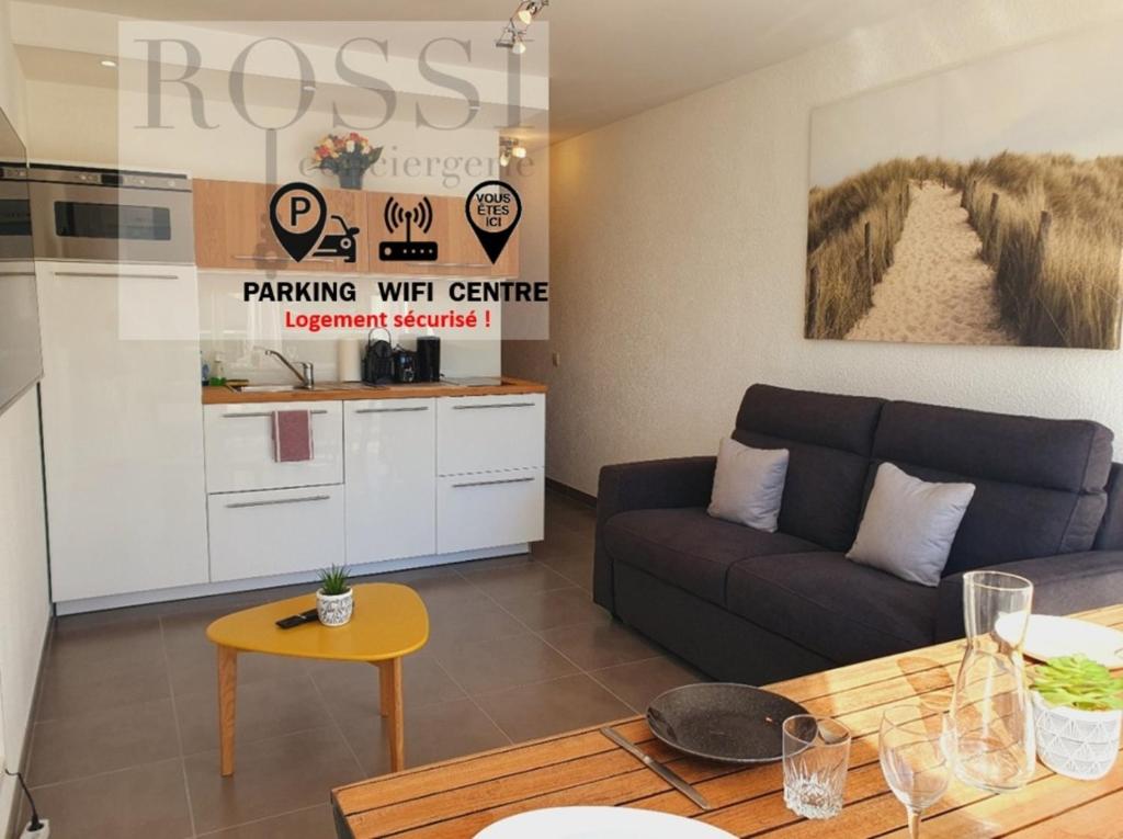 T2 Magellan Parking privé WIFI - Centre-ville - ROSSIconciergerie - Linge en option
