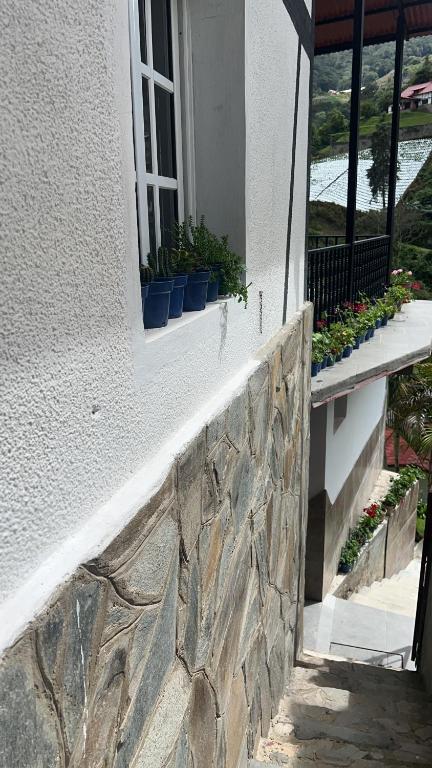 Een balkon of terras bij Cabaña jenny