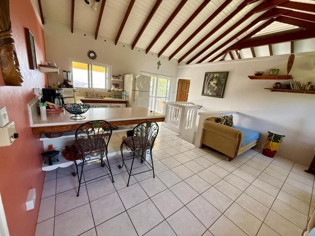 Kuchyň nebo kuchyňský kout v ubytování La Caye - Ocean View Villa