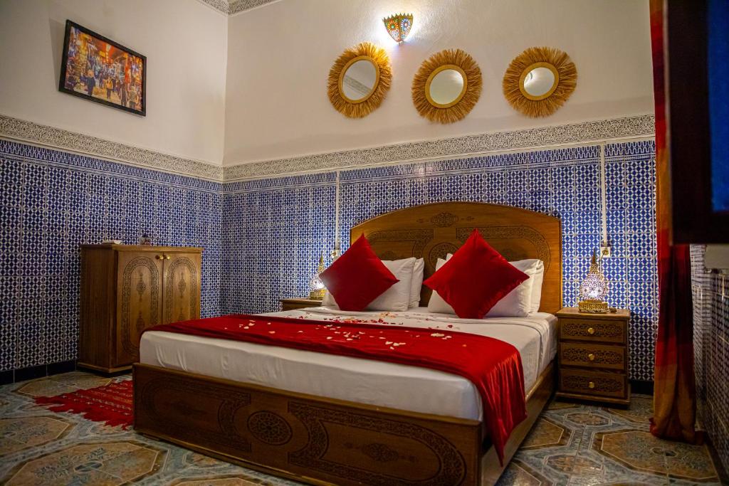 Katil atau katil-katil dalam bilik di Riad Dar Amir