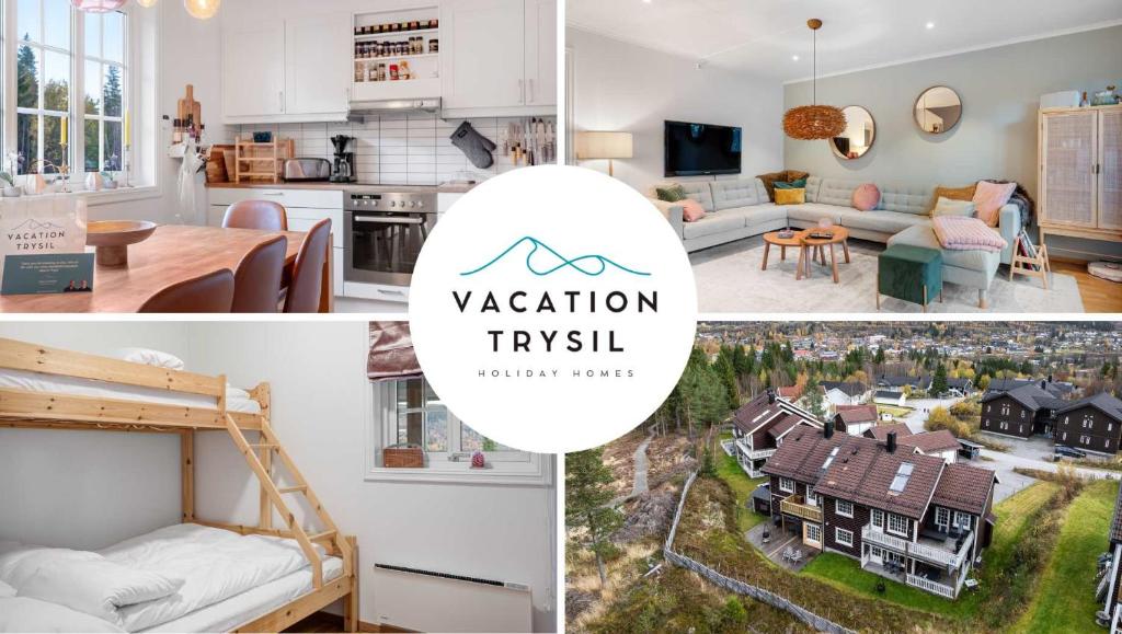a collage of photos of a house at Fjellvangvegen 11 by Vacation Trysil in Trysil