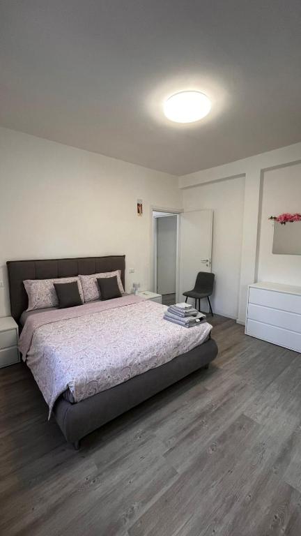 a bedroom with a large bed in a room at Nazario Sauro Cernobbio vacation home in Cernobbio