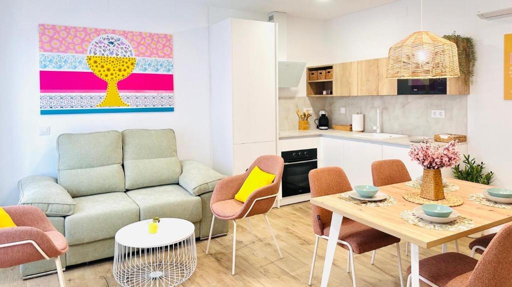 Kuchyň nebo kuchyňský kout v ubytování Apartamentos la Cárcava