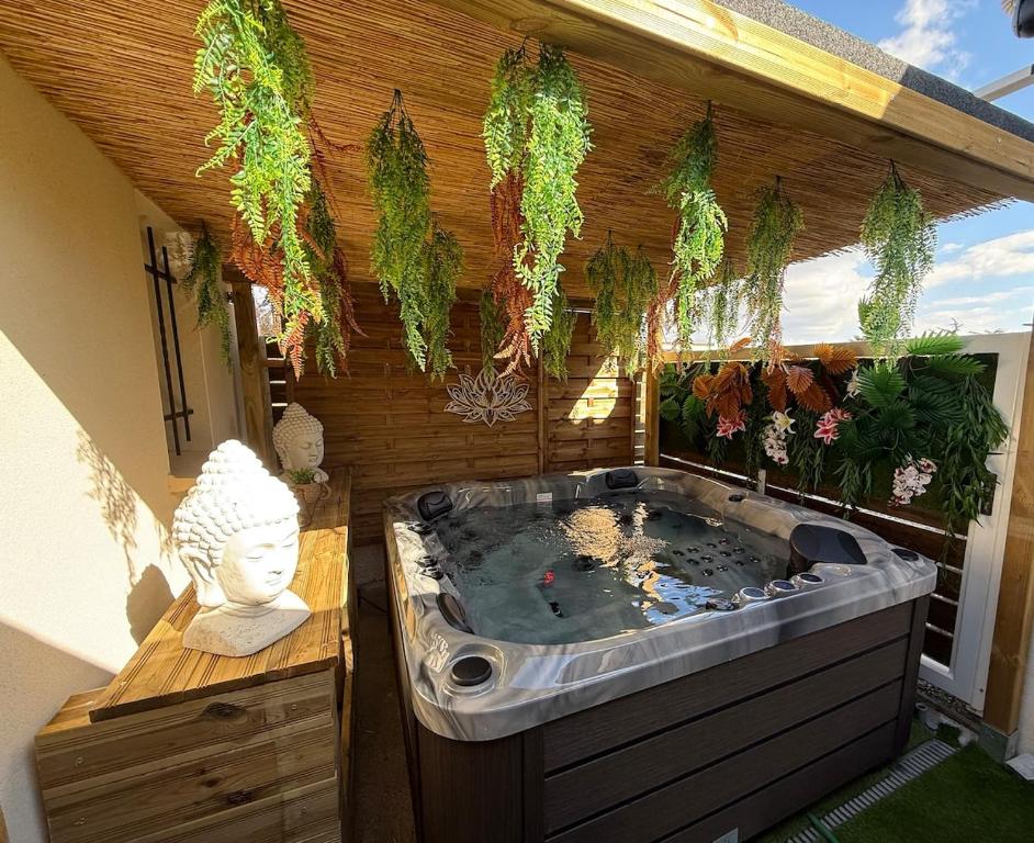 una Jacuzzi ificialificialificialificialificialificialificialificialificialificialificialificialificialificialificiale di Aux sources de Bali a Lavaur